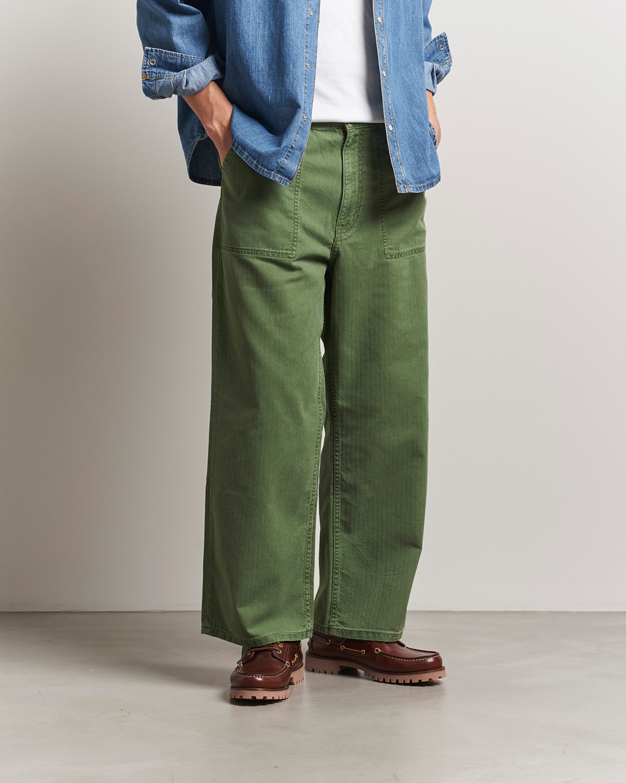 Herre | Bukser | Jeanerica | GM010 Genua Worker Chino Chevron Green
