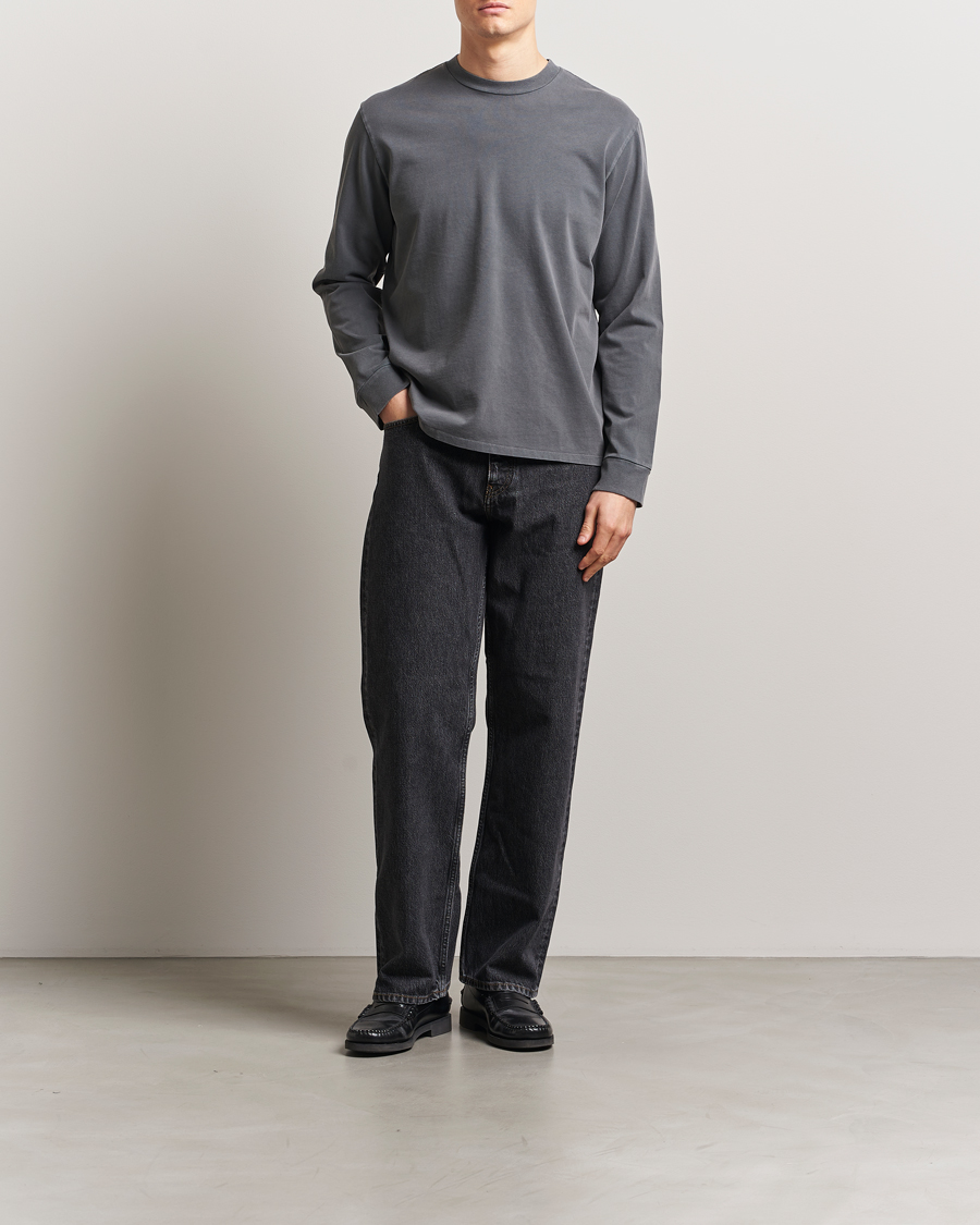 Herre | T-Shirts | Jeanerica | Clement Crew Neck Sweatshirt Washed Black