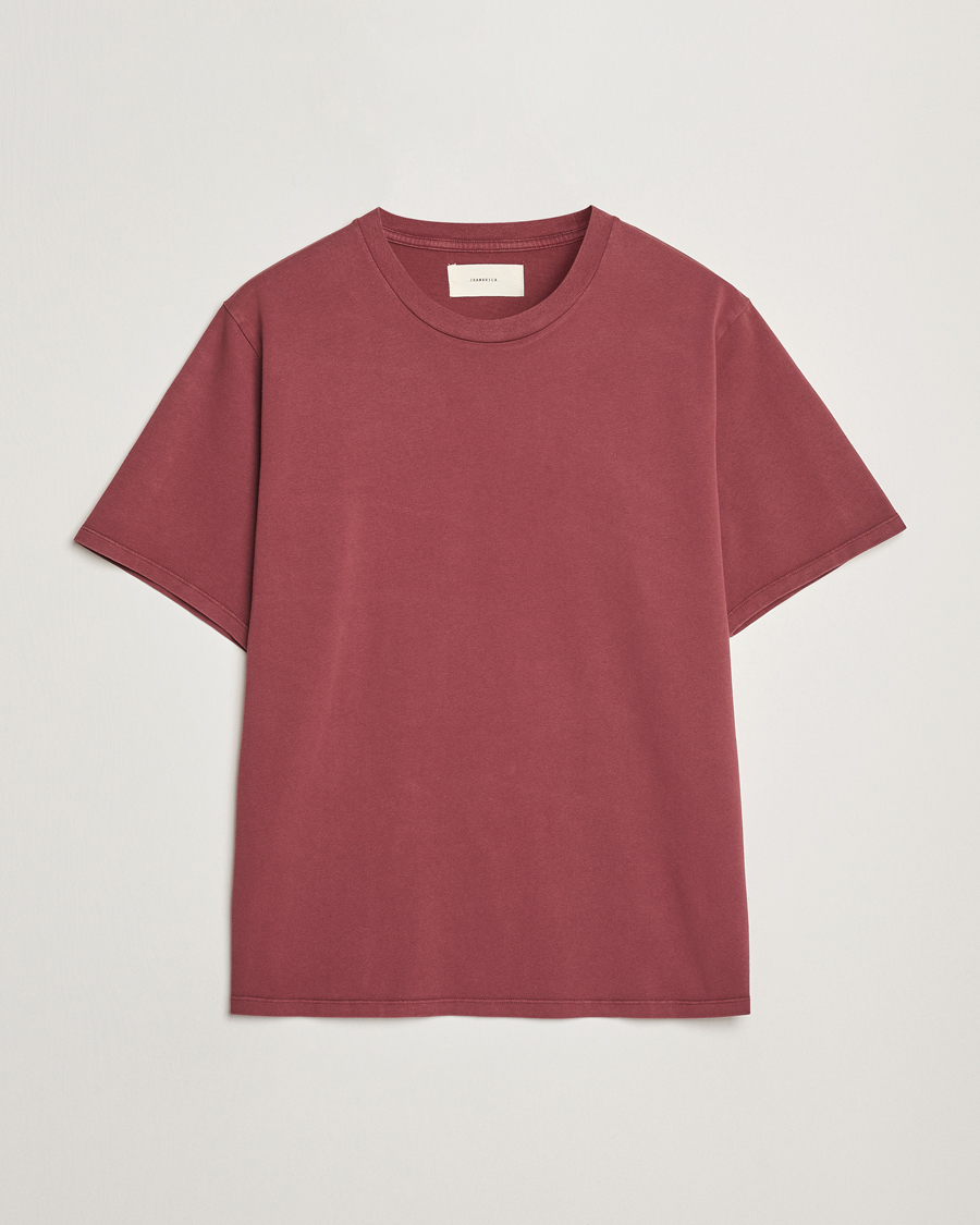 Herre | T-Shirts | Jeanerica | Delon Crew Neck T-Shirt Washed Burgundy