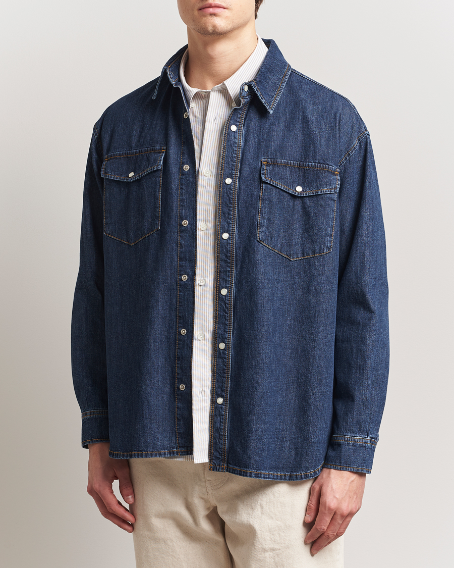 Herre | Skjorter | Jeanerica | Arno Denim Shirt Dark Blue Vintage