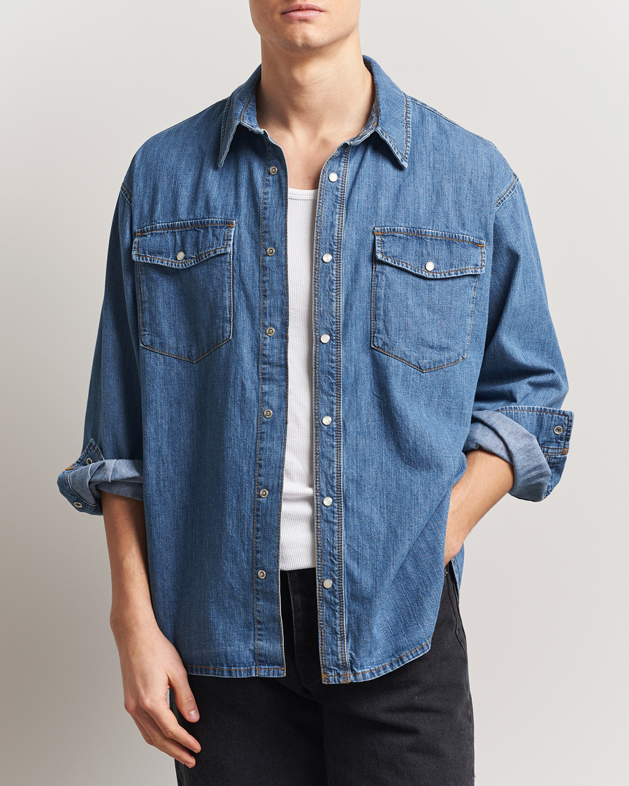 Herre | Skjorter | Jeanerica | Arno Denim Shirt Light Blue Vintage