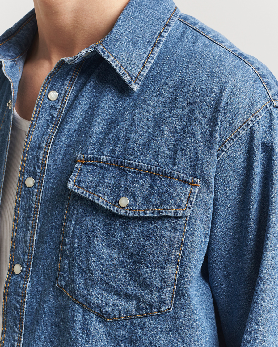 Herre | Skjorter | Jeanerica | Arno Denim Shirt Light Blue Vintage