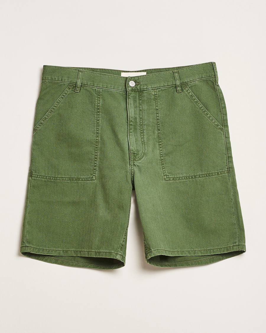 Herre | Shorts | Jeanerica | GM011 Genua Worker Chino Shorts Chevron Green