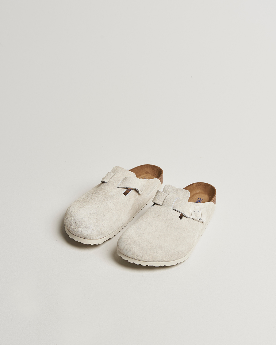 Herre | Sandaler og tøfler | BIRKENSTOCK | Boston Soft Footbed Antique White Suede