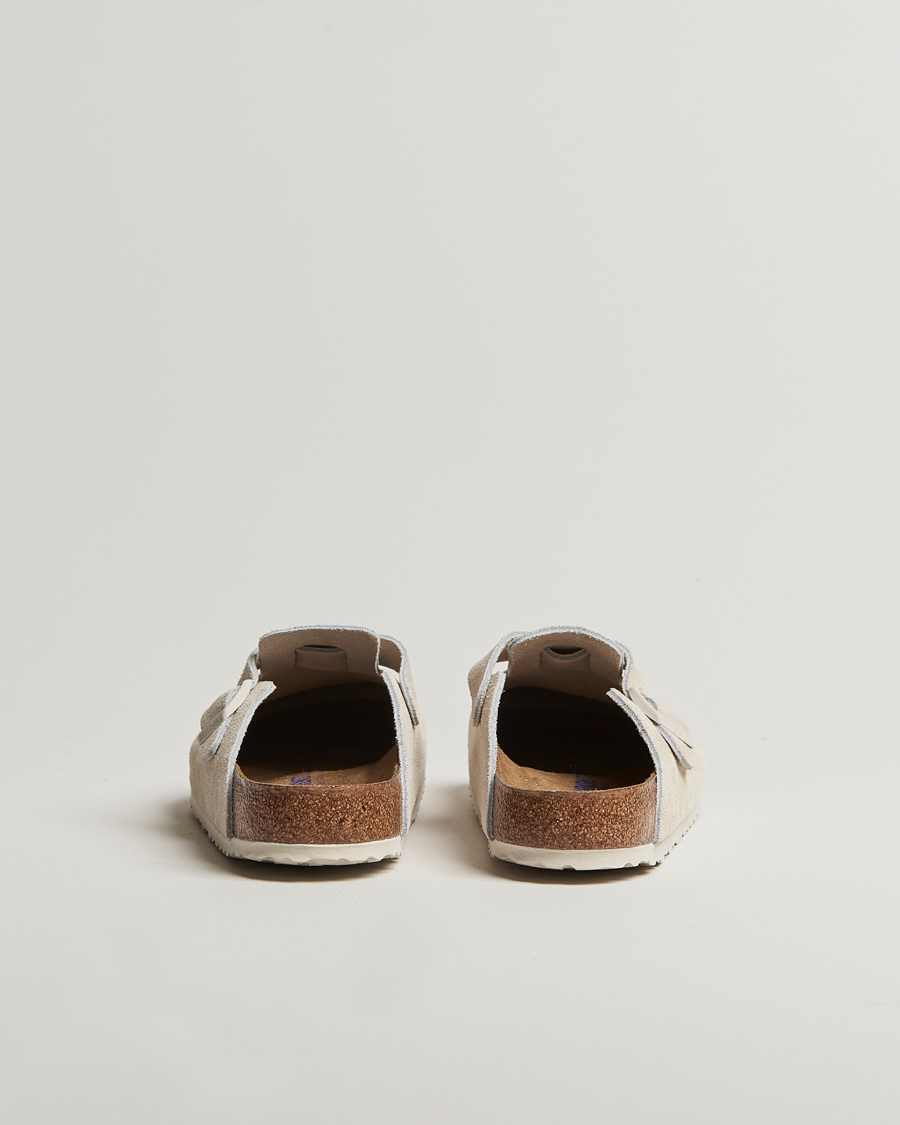 Herre | BIRKENSTOCK Boston Soft Footbed Antique White Suede | BIRKENSTOCK | Boston Soft Footbed Antique White Suede