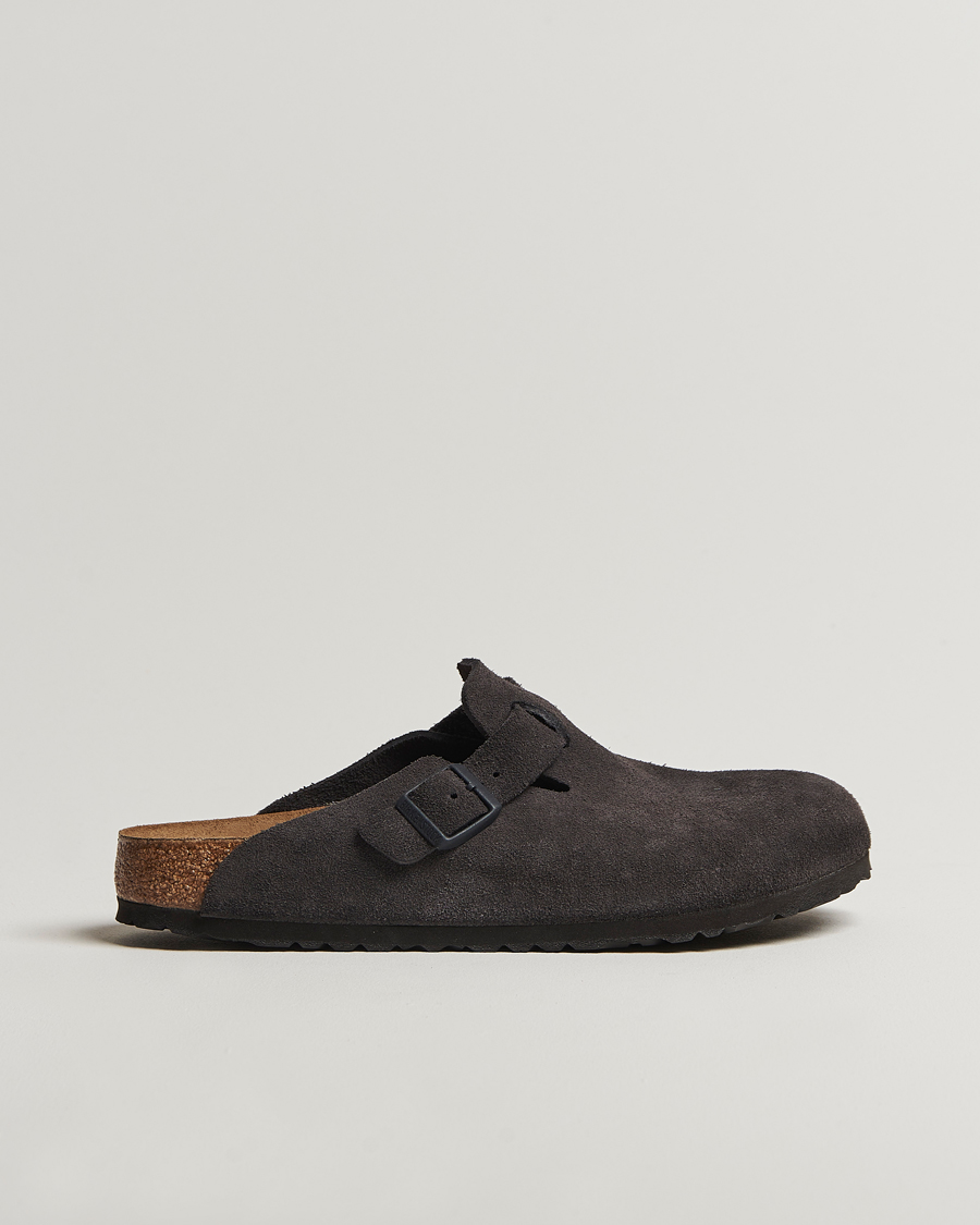 Herre | Sandaler og tøfler | BIRKENSTOCK | Boston Classic Footbed Velvet Grey Suede