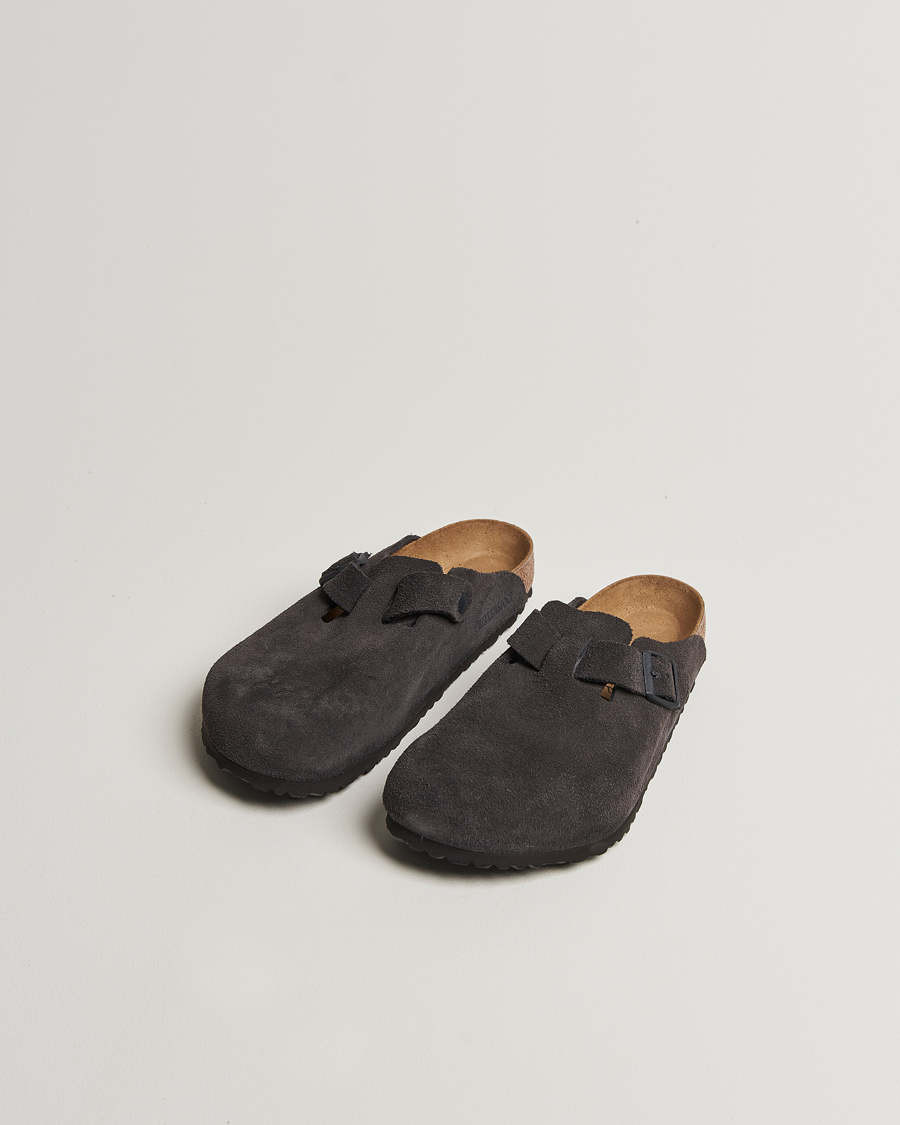 Herre | Sandaler og tøfler | BIRKENSTOCK | Boston Classic Footbed Velvet Grey Suede