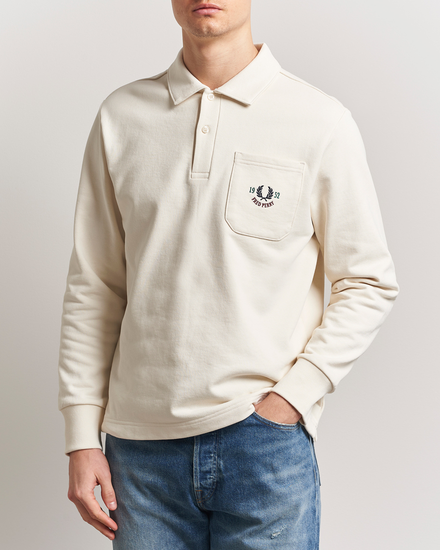Herre | Gensere | Fred Perry | Embroidered Champion Rugby Sweater Ecru