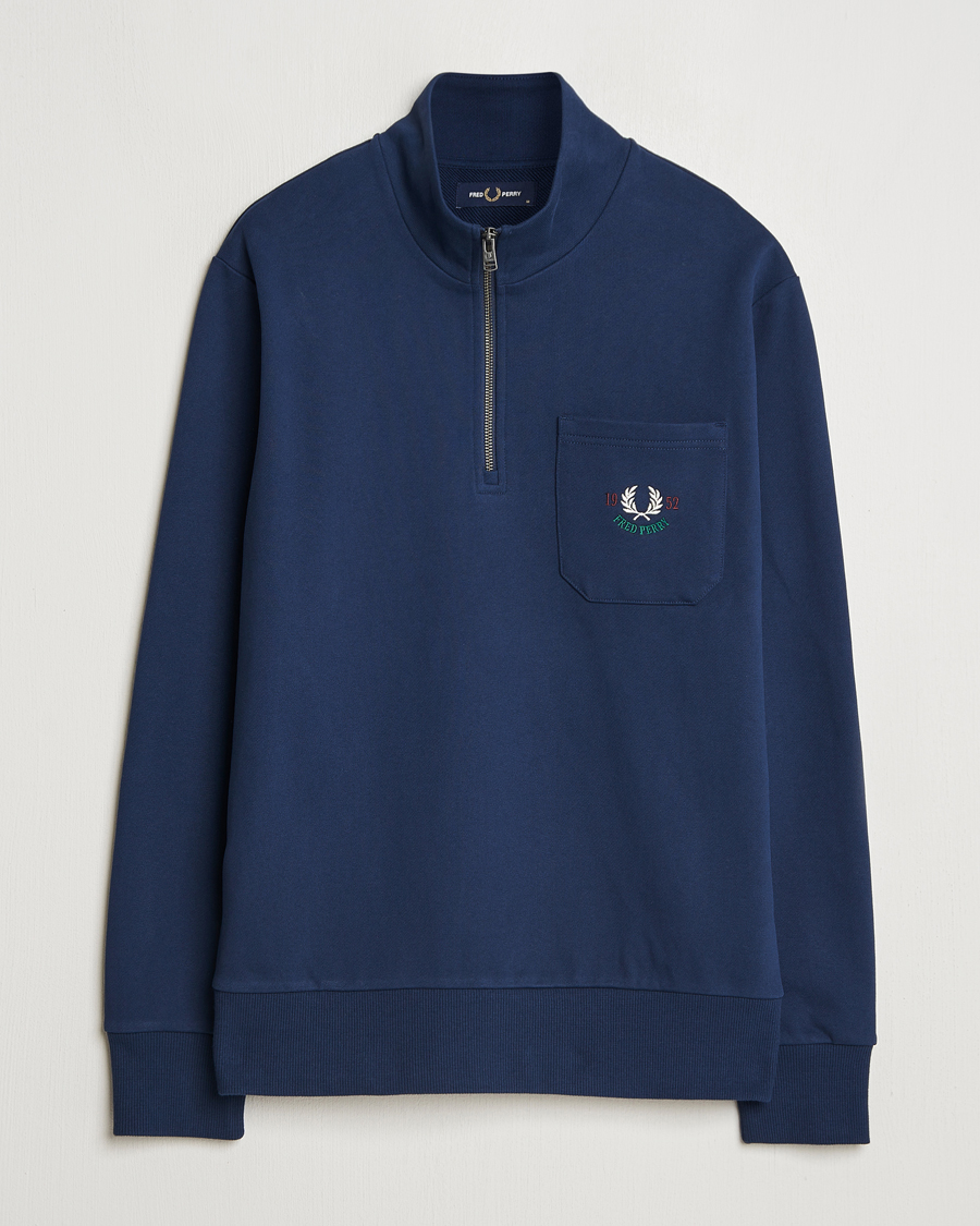 Herre | Gensere | Fred Perry | Embroidered Champion Half Zip Tennis Blue
