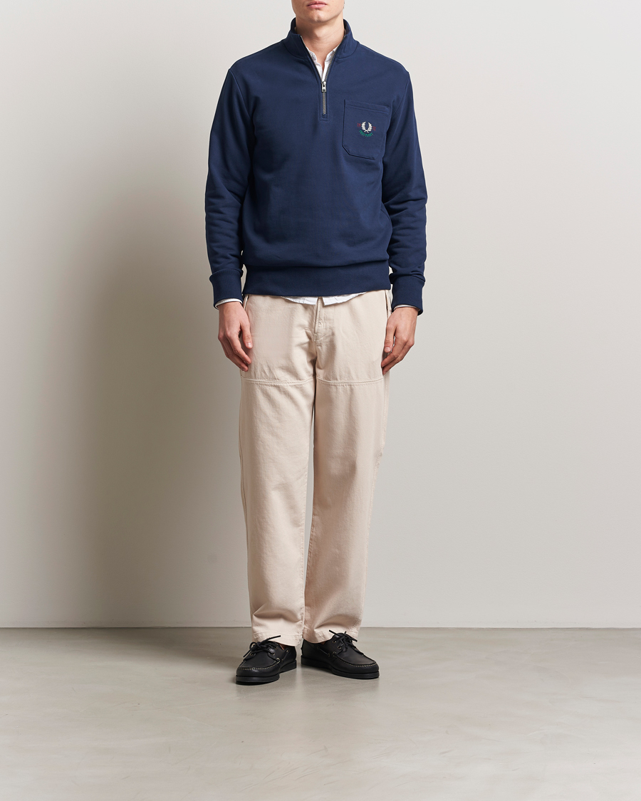 Herre | Gensere | Fred Perry | Embroidered Champion Half Zip Tennis Blue