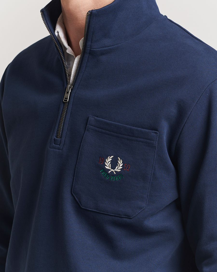 Herre | Gensere | Fred Perry | Embroidered Champion Half Zip Tennis Blue