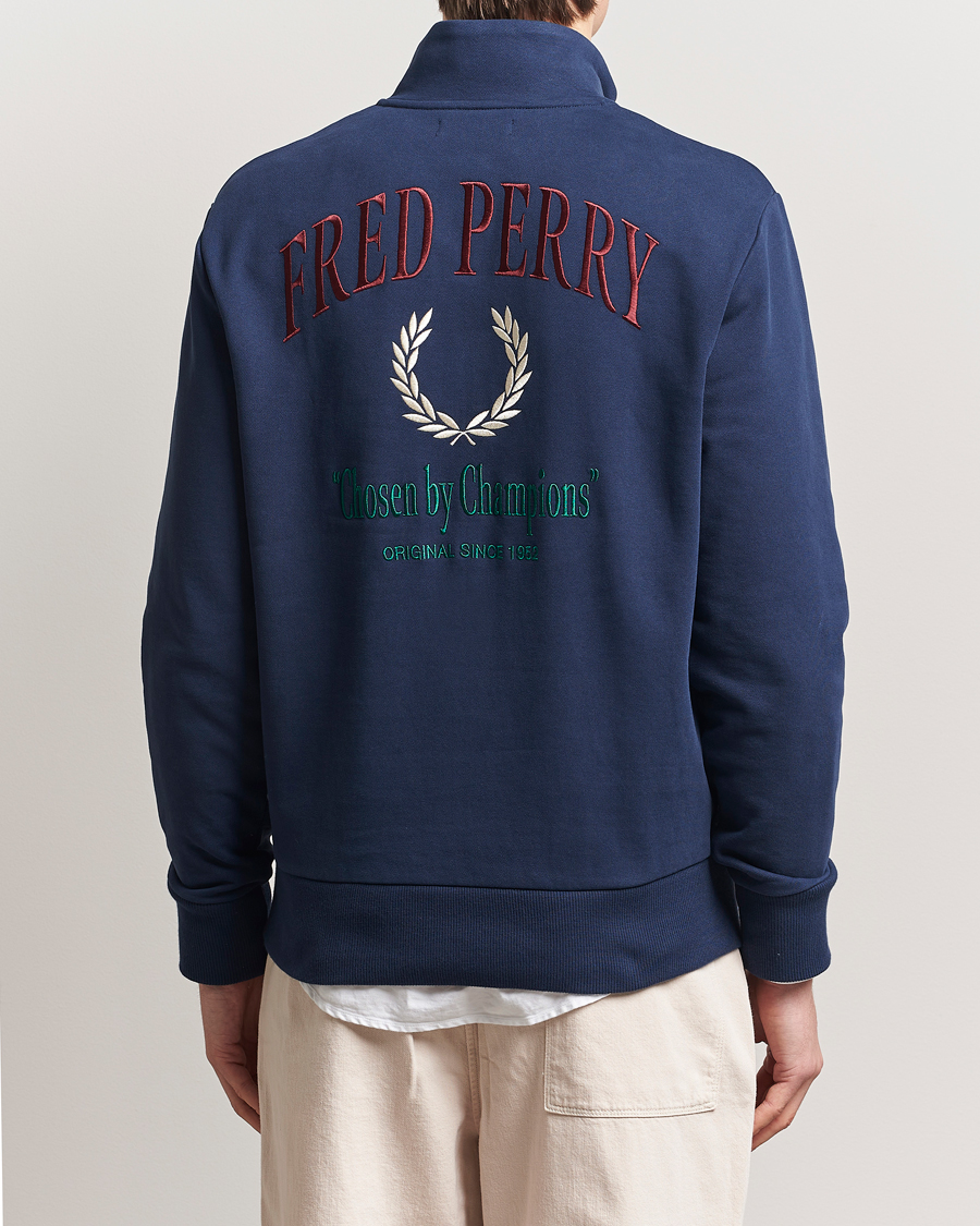 Herre | Gensere | Fred Perry | Embroidered Champion Half Zip Tennis Blue