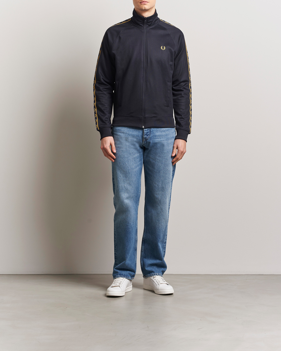 Herre | Gensere | Fred Perry | Taped Track Jacket Navy