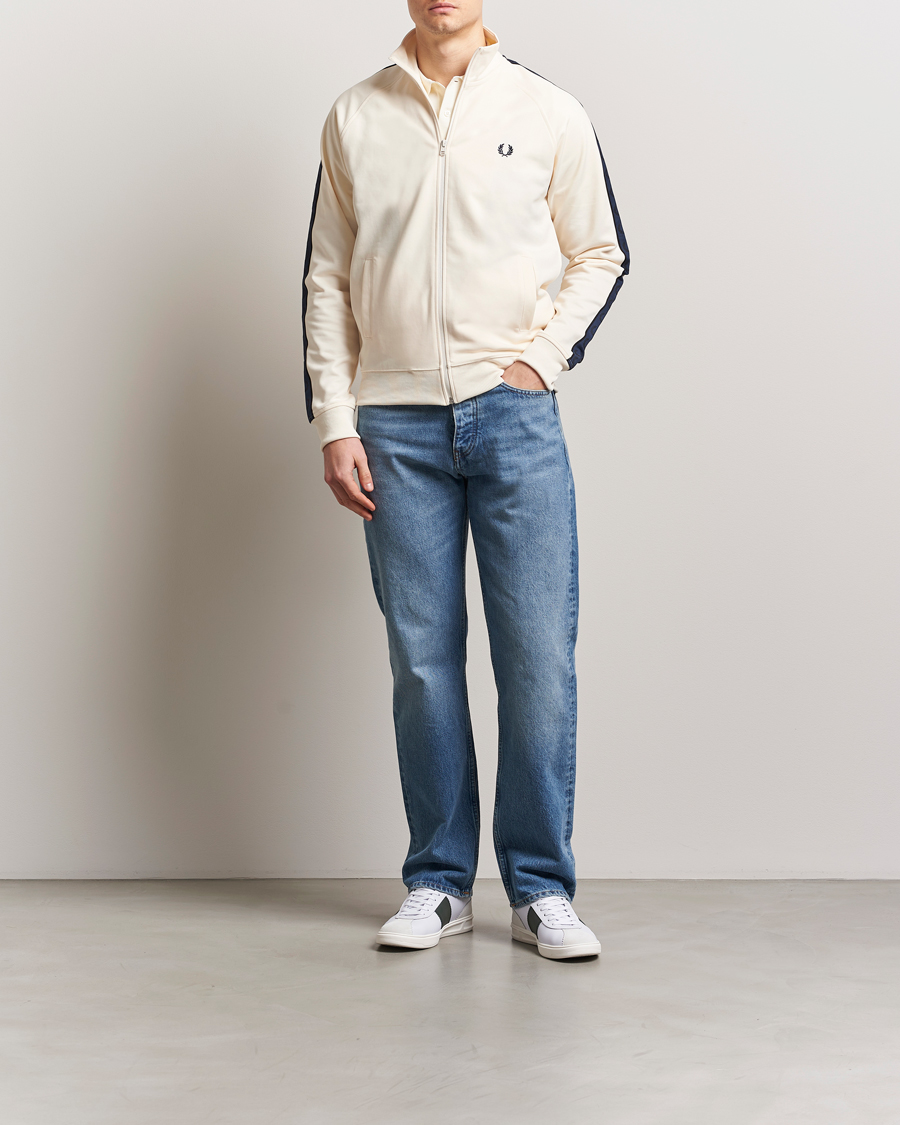 Herre | Gensere | Fred Perry | Taped Track Jacket Ecru