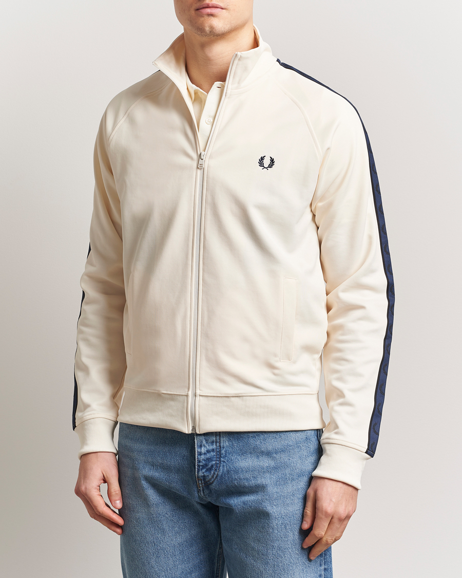Herre | Gensere | Fred Perry | Taped Track Jacket Ecru