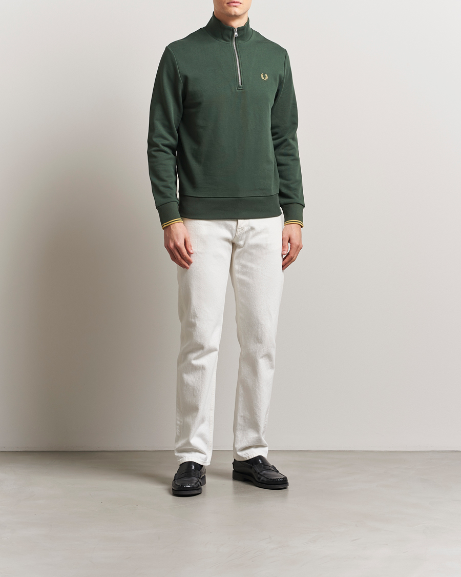Herre | Gensere | Fred Perry | Half Zip Sweatshirt Court Green