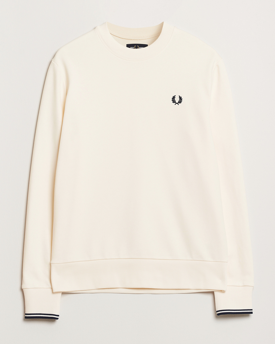 Herre | Gensere | Fred Perry | Crew Neck Sweatshirt Ecru