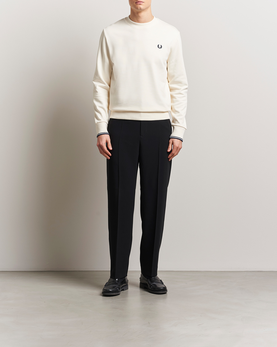 Herre | Gensere | Fred Perry | Crew Neck Sweatshirt Ecru