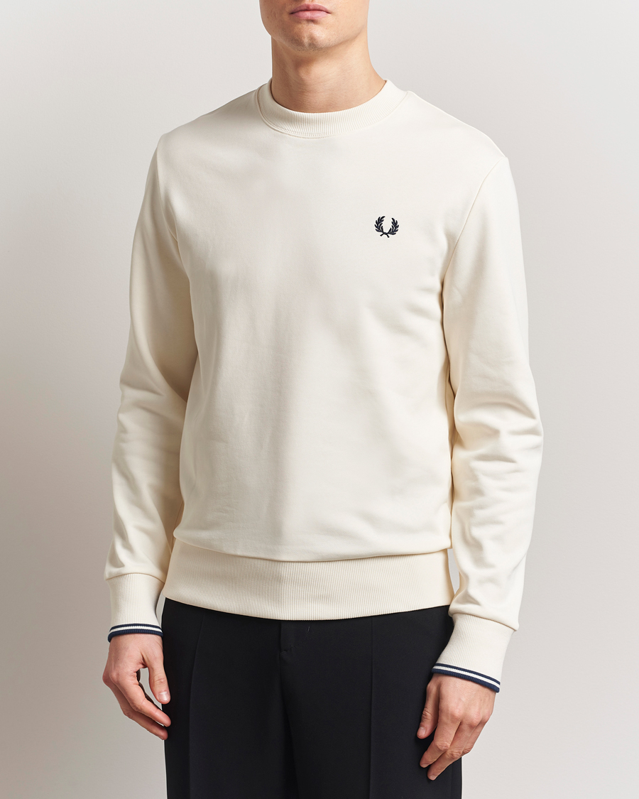 Herre | Gensere | Fred Perry | Crew Neck Sweatshirt Ecru
