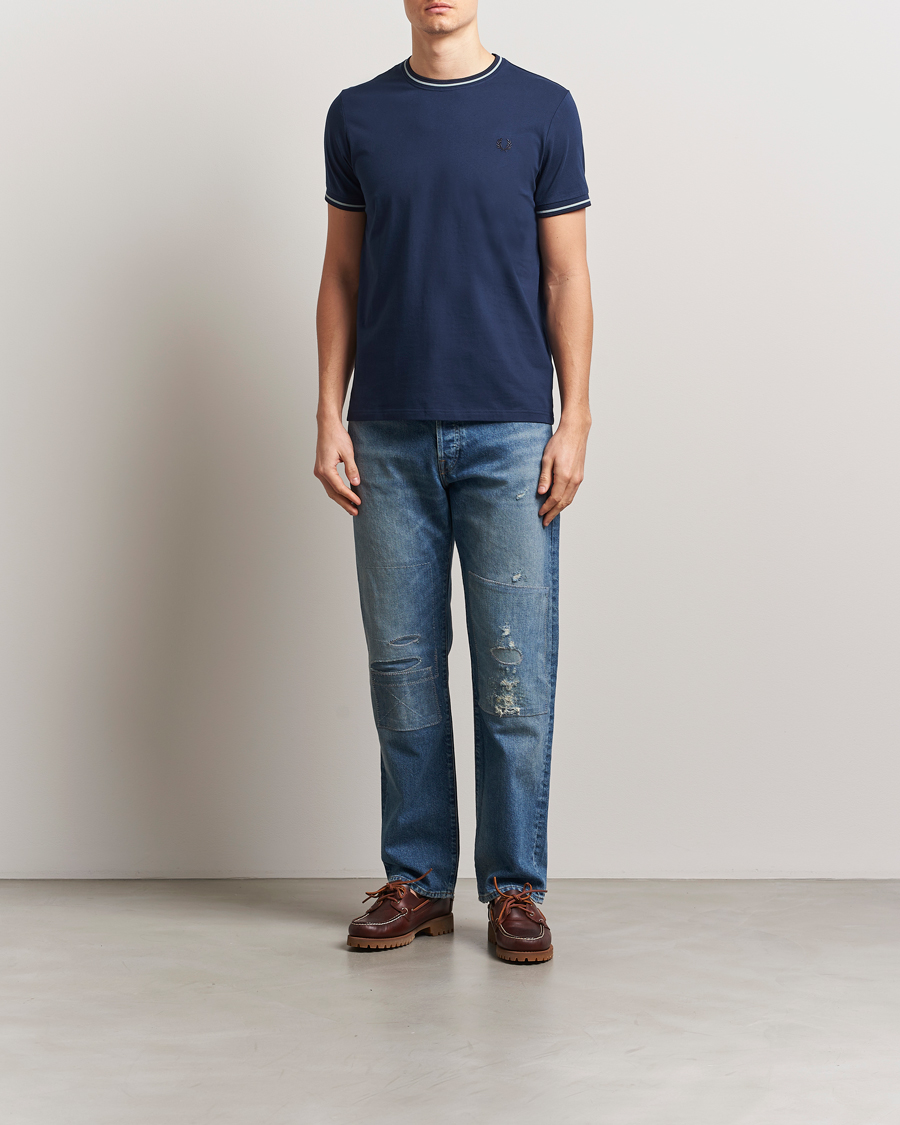 Herre | T-Shirts | Fred Perry | Twin Tipped T-Shirt Tennis Blue