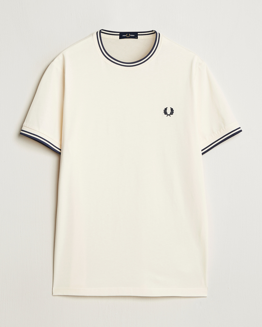 Herre | T-Shirts | Fred Perry | Twin Tipped T-Shirt Ecru