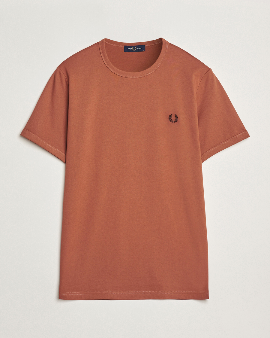Herre | T-Shirts | Fred Perry | Ringer T-Shirt Cinnamon Brown