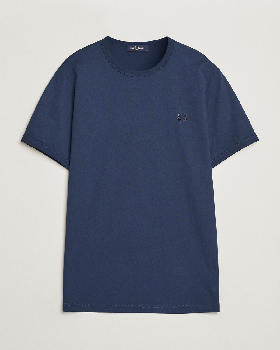 Herre | T-Shirts | Fred Perry | Ringer T-Shirt Tennis Blue