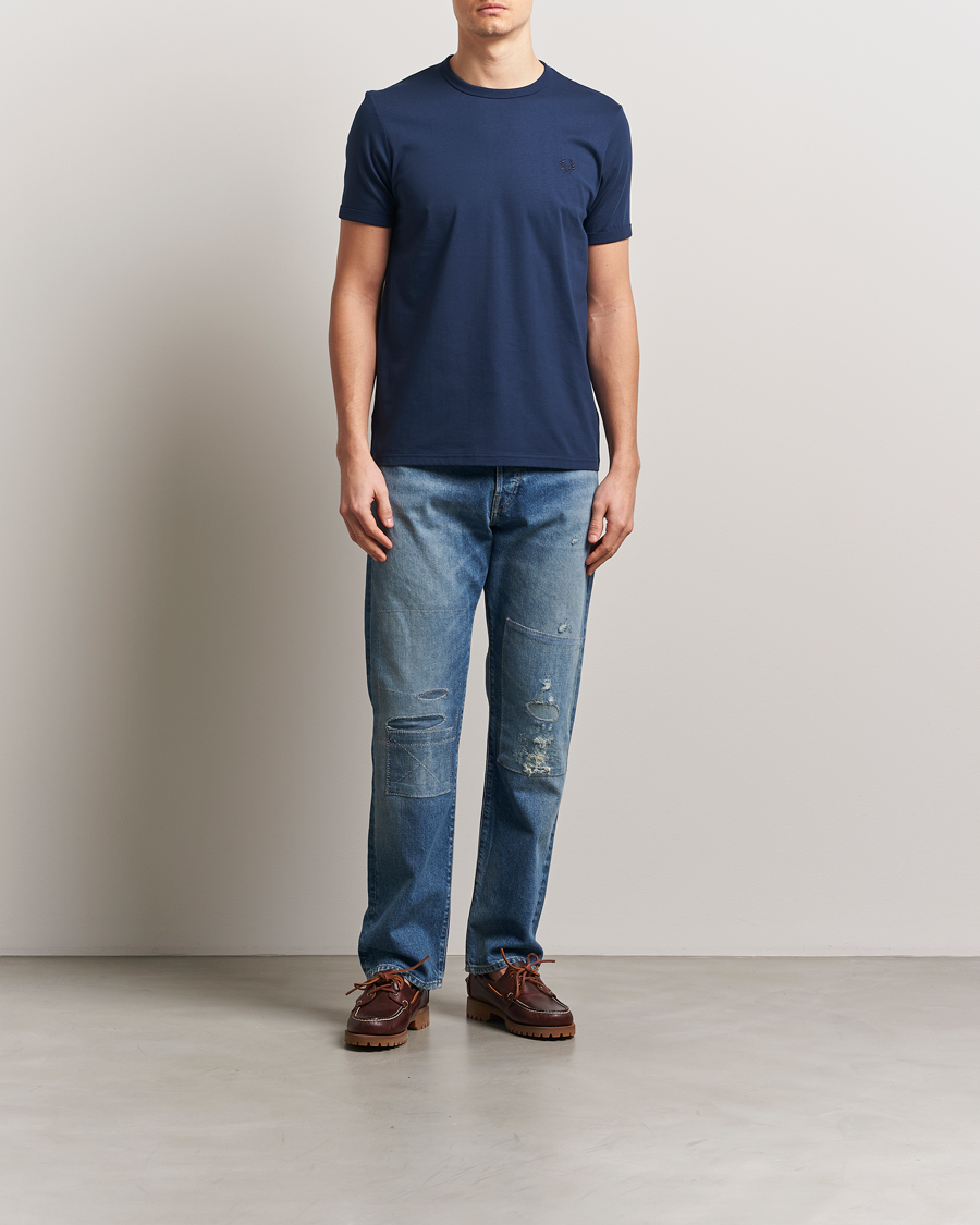 Herre | T-Shirts | Fred Perry | Ringer T-Shirt Tennis Blue