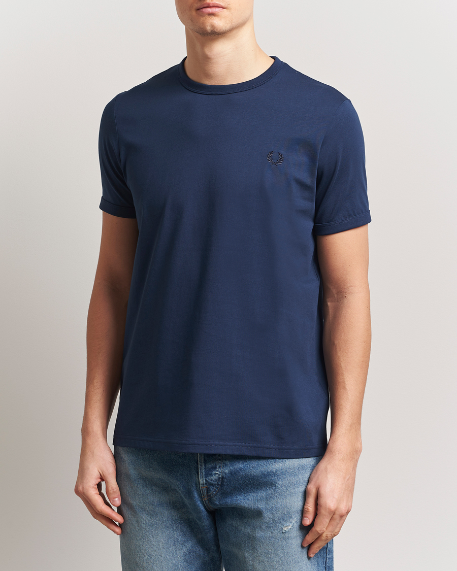 Herre | T-Shirts | Fred Perry | Ringer T-Shirt Tennis Blue