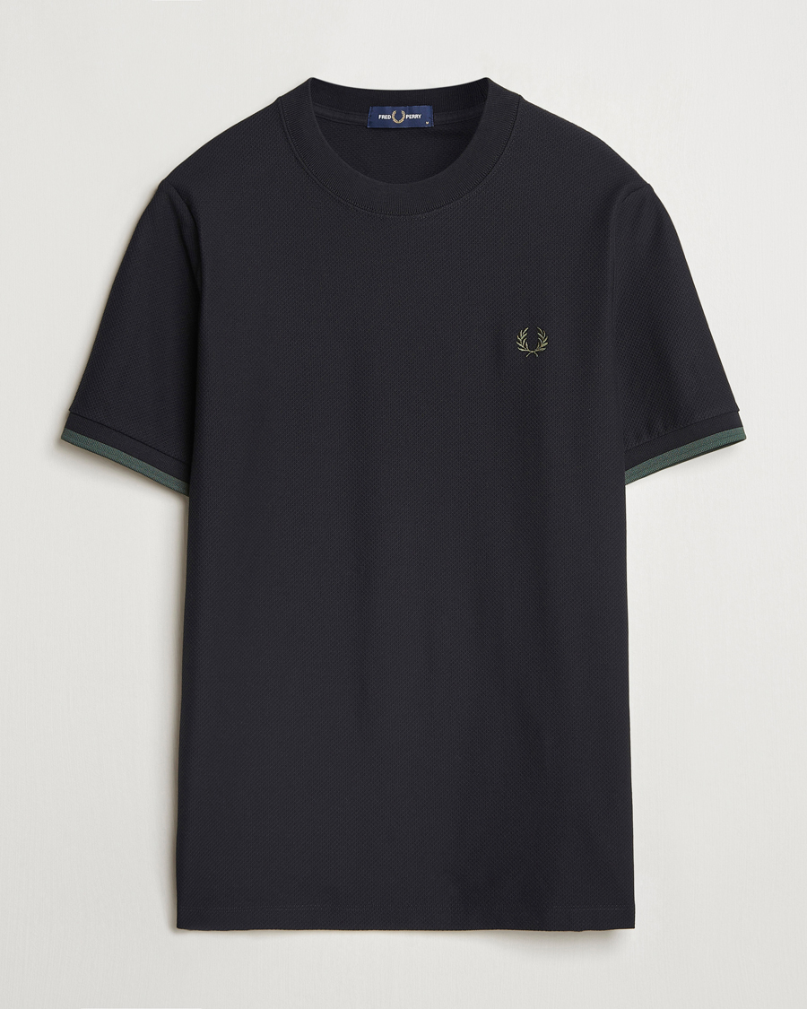 Herre | T-Shirts | Fred Perry | Tipped Cuff Pique T-Shirt Black