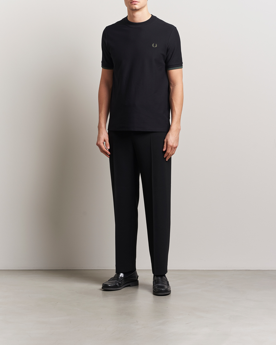 Herre | T-Shirts | Fred Perry | Tipped Cuff Pique T-Shirt Black