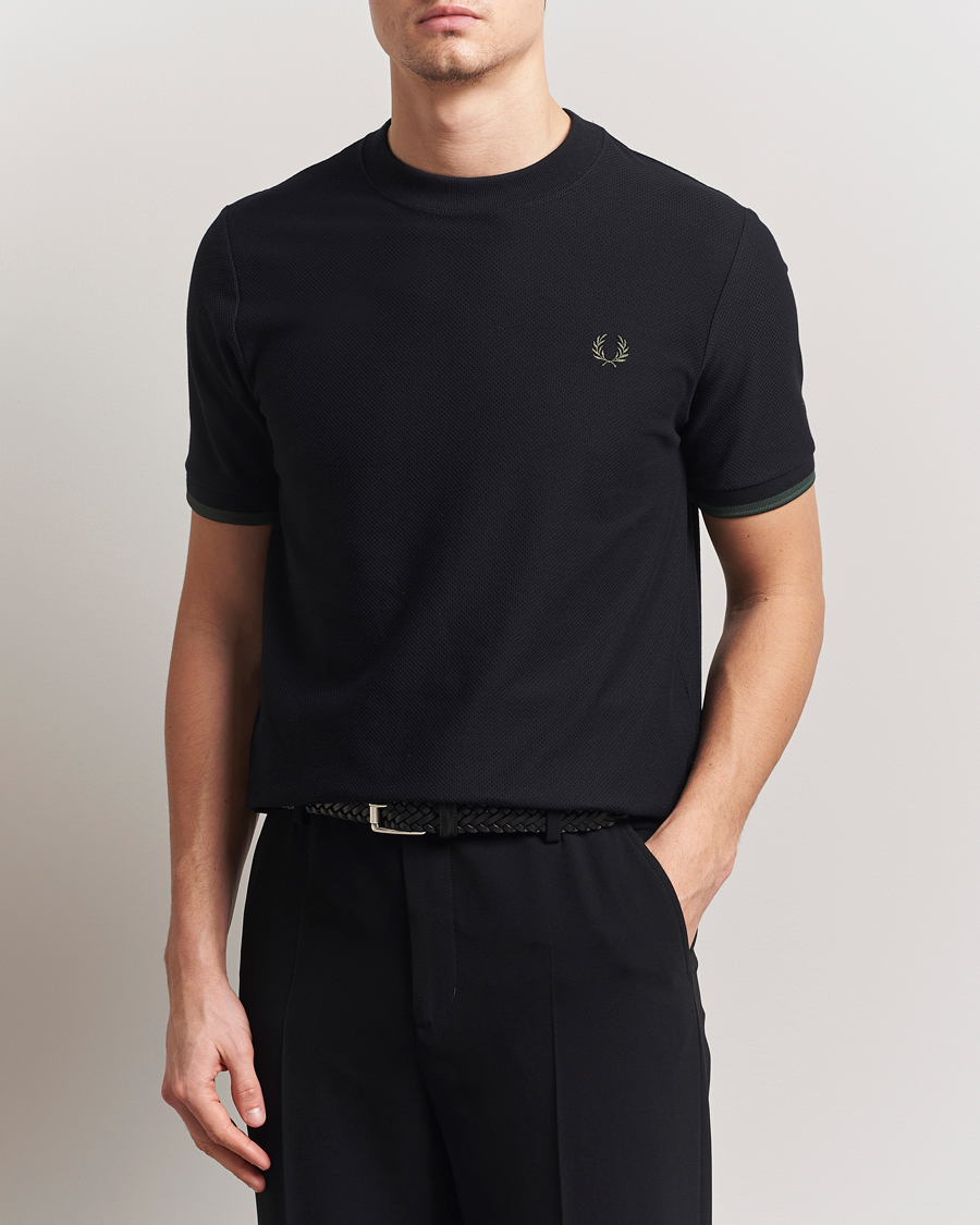 Herre | T-Shirts | Fred Perry | Tipped Cuff Pique T-Shirt Black