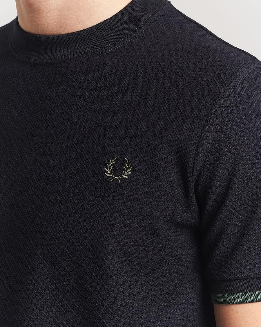 Herre | T-Shirts | Fred Perry | Tipped Cuff Pique T-Shirt Black