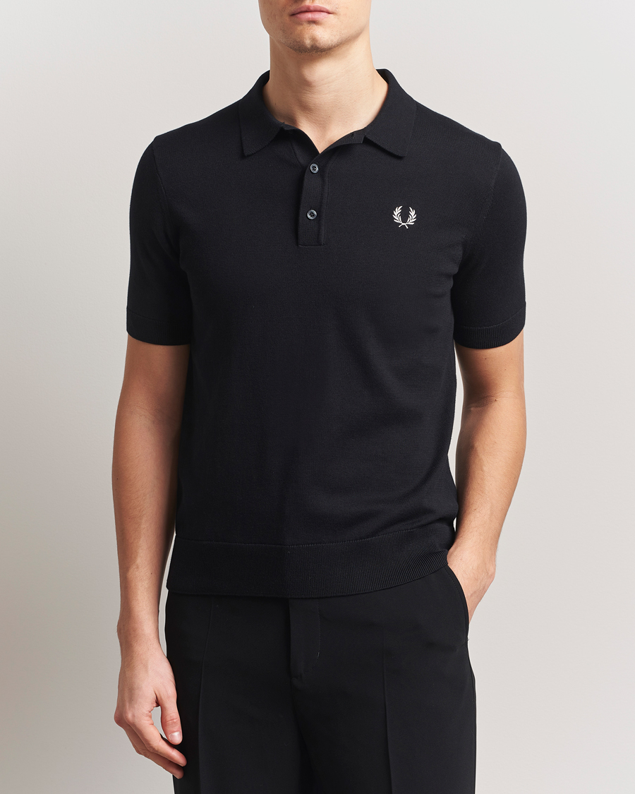 Herre | Pikéer | Fred Perry | Cotton Knitted Polo Black