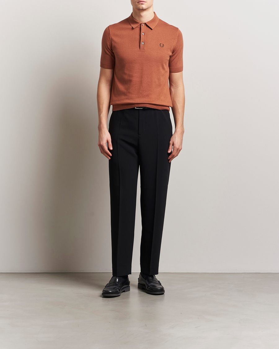 Herre | Pikéer | Fred Perry | Cotton Knitted Polo Cinnamon Brown