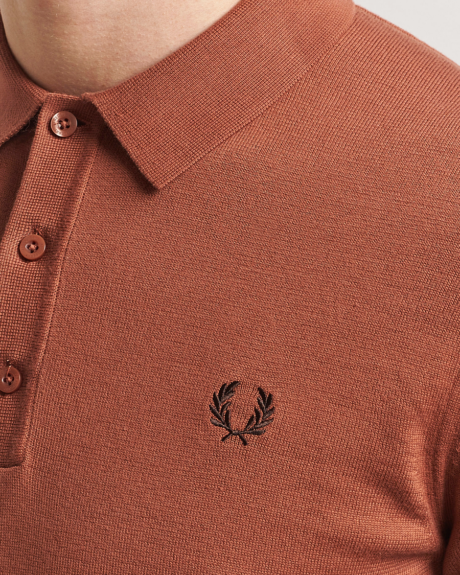 Herre | Pikéer | Fred Perry | Cotton Knitted Polo Cinnamon Brown