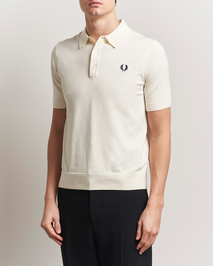 Herre | Pikéer | Fred Perry | Cotton Knitted Polo Ecru