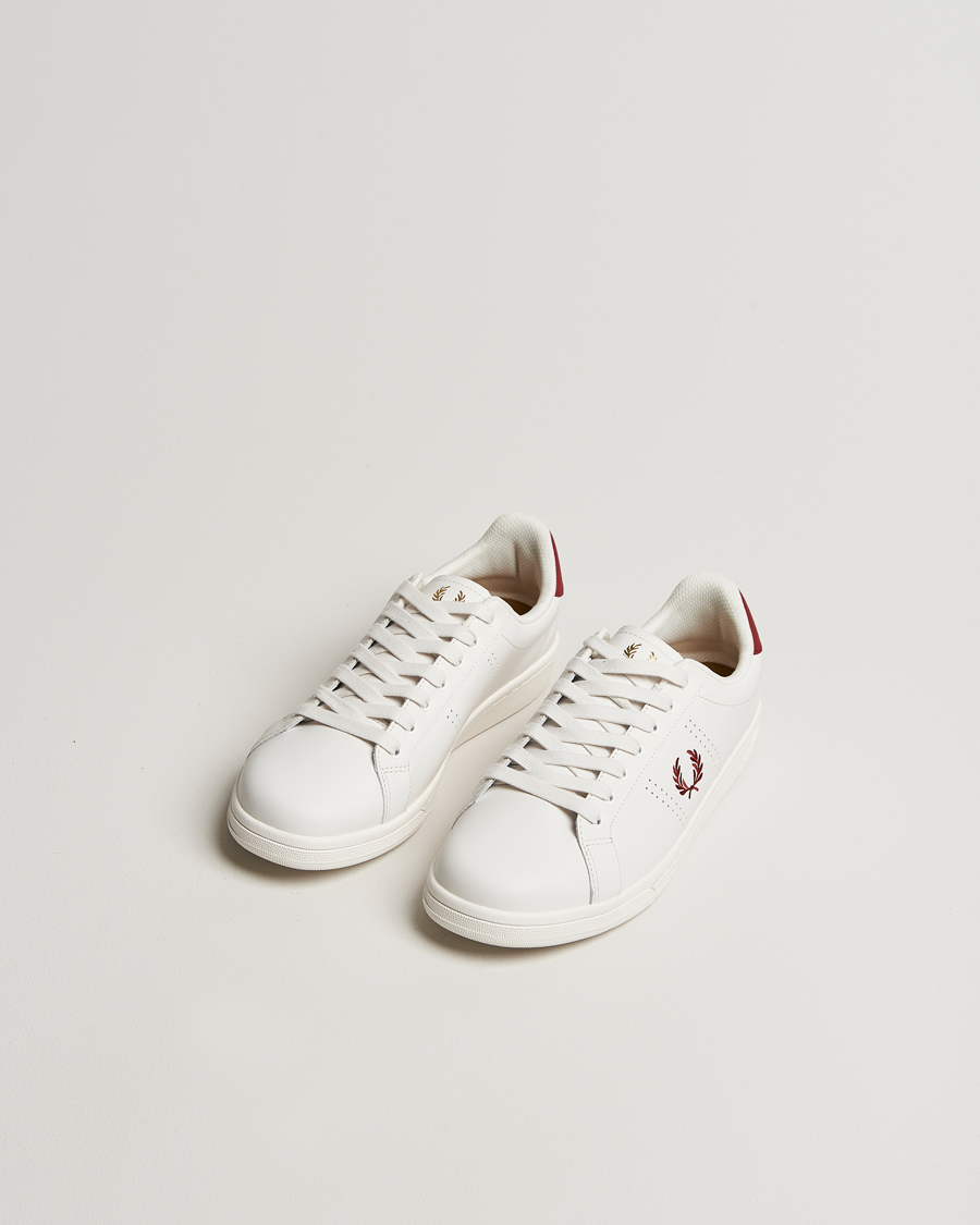 Herre | Sneakers | Fred Perry | B721 Leather Sneaker Snow White/Red