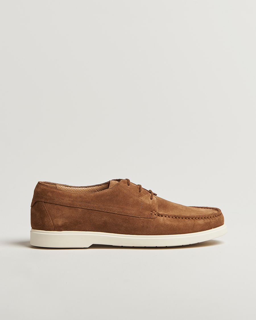 Herre | Loafers | Loake 1880 | Sardinia Suede Boat Shoe Loafers Chestnut