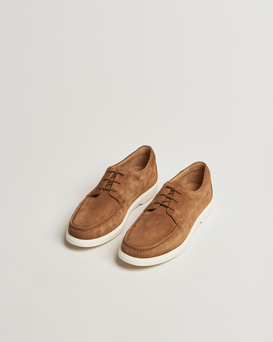 Herre | Loafers | Loake 1880 | Sardinia Suede Boat Shoe Loafers Chestnut