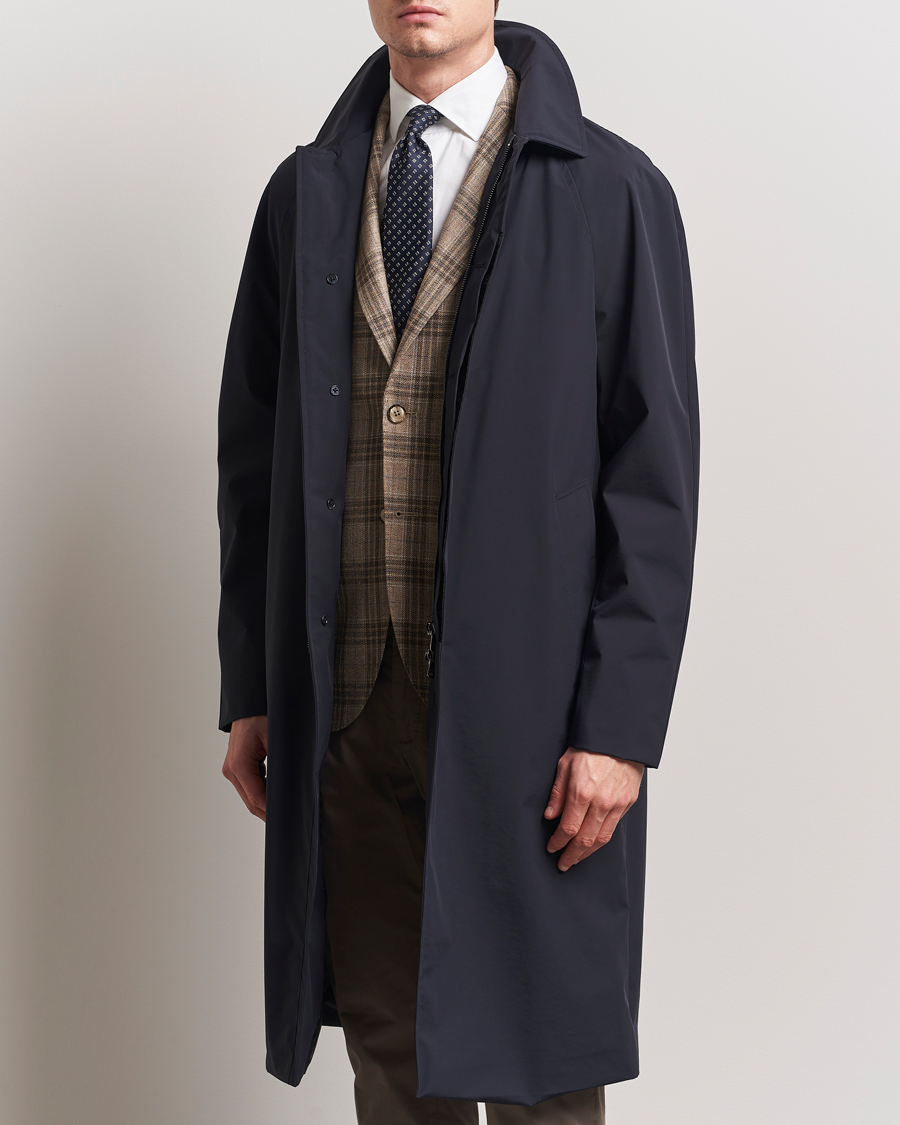 Herre | Jakker | Oscar Jacobson | Long Nylon Raglan Coat Navy