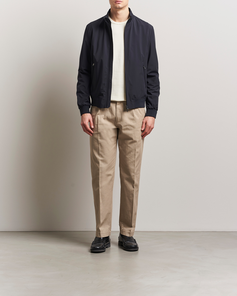 Herre | Jakker | Oscar Jacobson | Bomber Nylon Jacket Navy