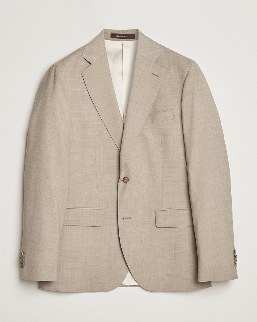 Herre | Dressjakker | Oscar Jacobson | Fogerty Wool Stretch Suit Blazer Beige