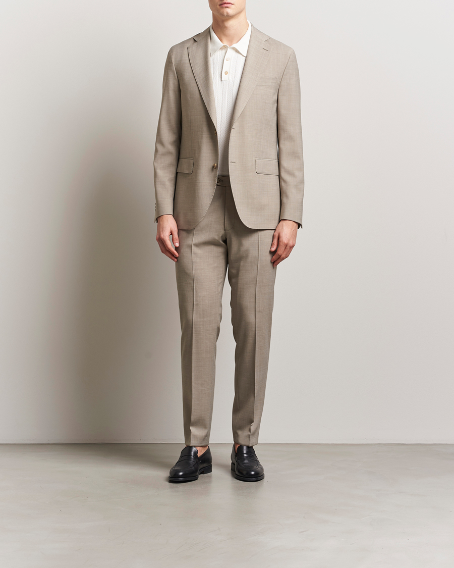 Herre | Dressjakker | Oscar Jacobson | Fogerty Wool Stretch Suit Blazer Beige