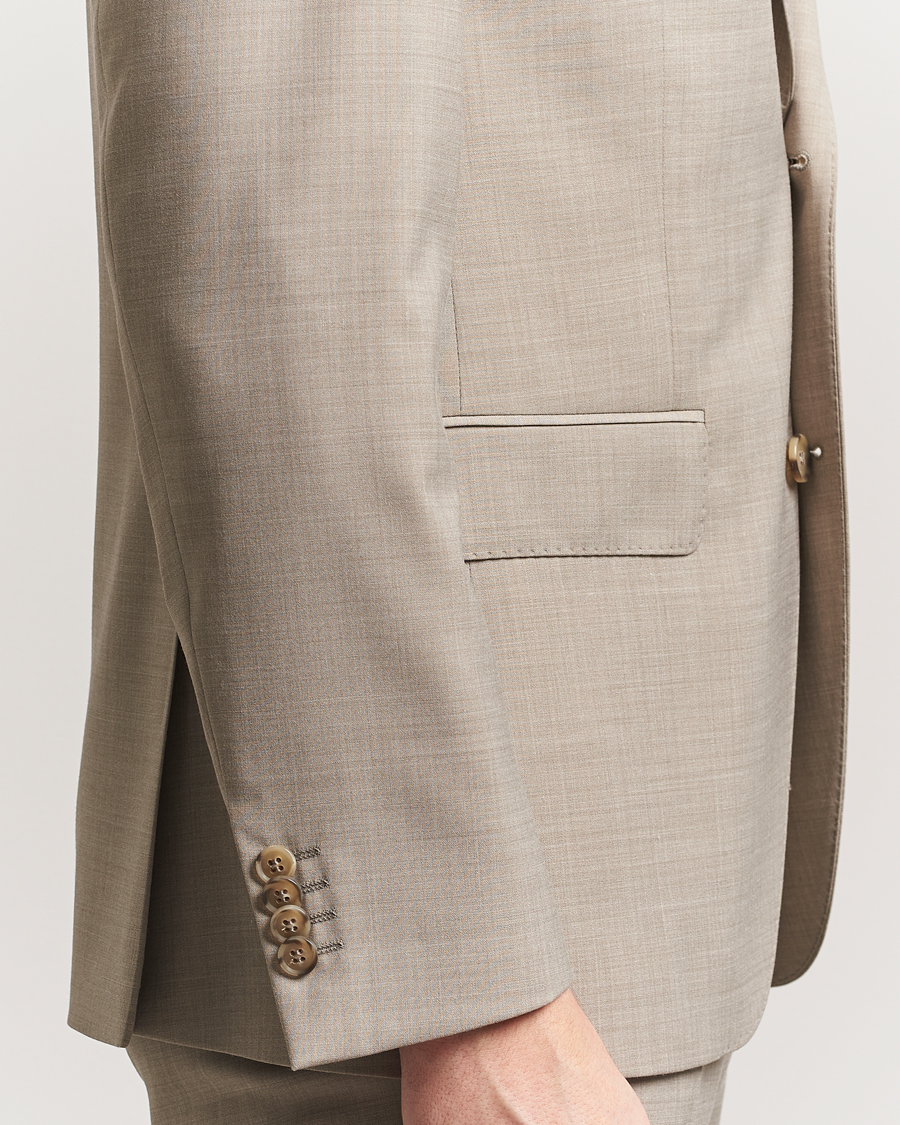 Herre | Dressjakker | Oscar Jacobson | Fogerty Wool Stretch Suit Blazer Beige
