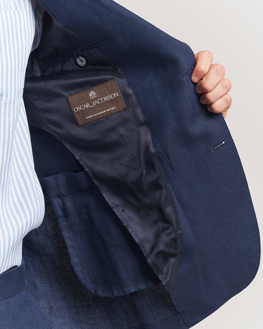 Herre | Dressjakker | Oscar Jacobson | Ferry Soft Linen Blazer Navy