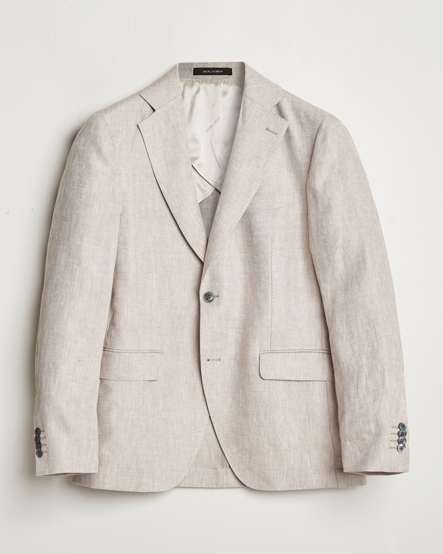 Herre | Dressjakker | Oscar Jacobson | Ferry Soft Linen Blazer Beige