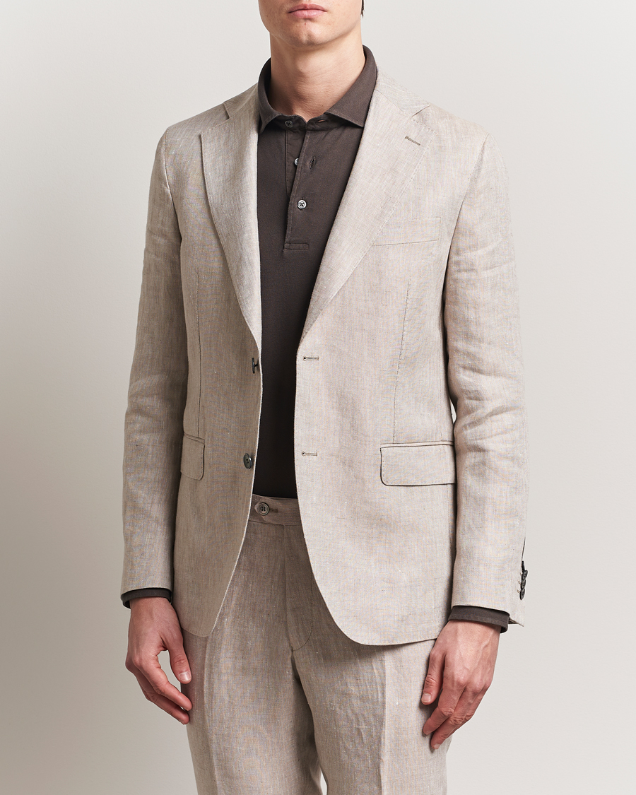 Herre | Dressjakker | Oscar Jacobson | Ferry Soft Linen Blazer Beige
