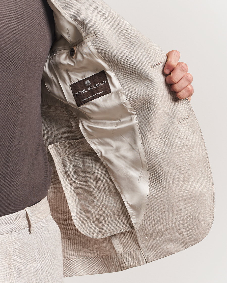 Herre | Dressjakker | Oscar Jacobson | Ferry Soft Linen Blazer Beige