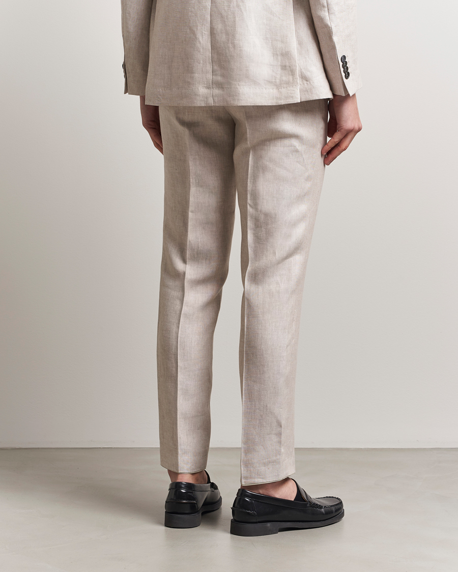 Herre | Bukser | Oscar Jacobson | Denz Linen Trousers Off White